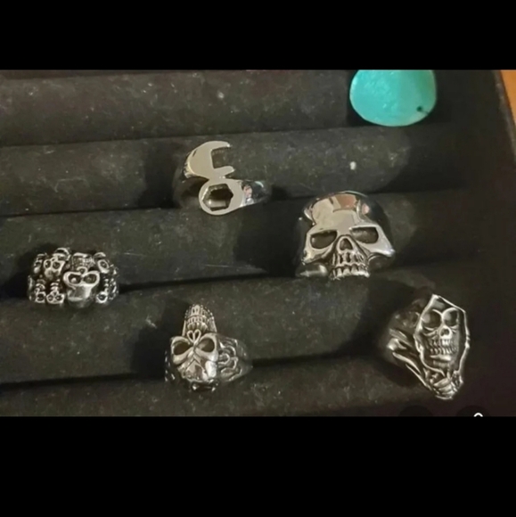 Multiskull mens ring sz 10.5 biker ring - Picture 5 of 5